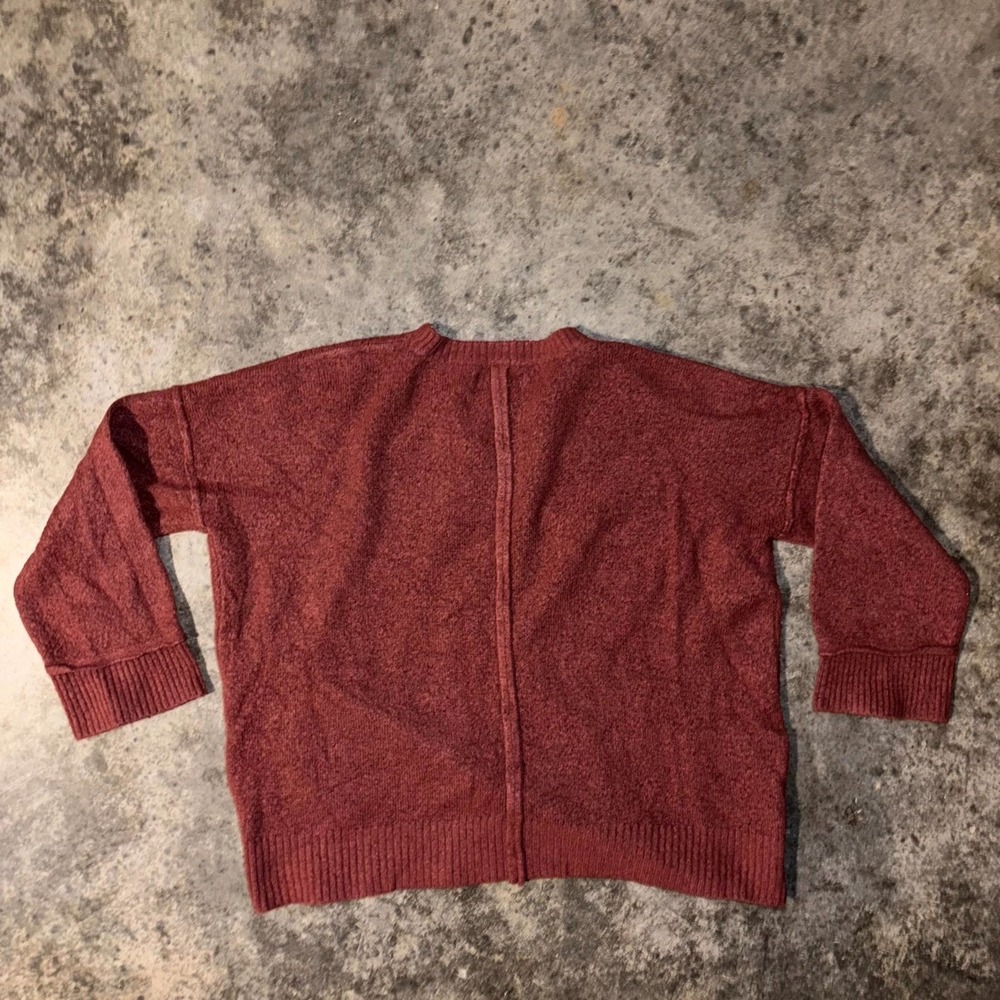 New Directions Sweater Womens Medium Maroon Long Sleeve Side Button Pullover - Picture 9 of 10